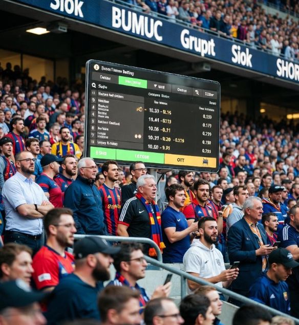 crypto bets during a stadium football match