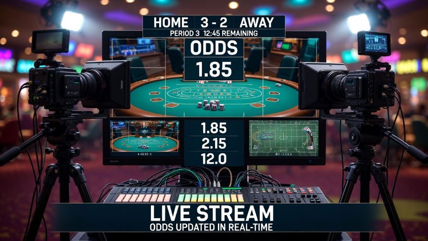 live streaming setup with sports broadcast elements